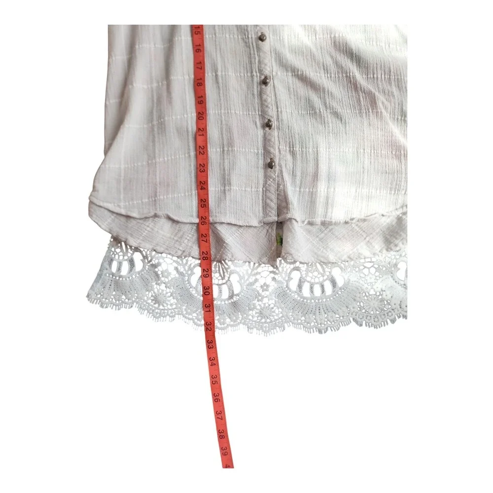 Soft‎ surroundings Tunic Medium Gauze Lace Floral Embroidered Romantic Lagenlook - Picture 10 of 10